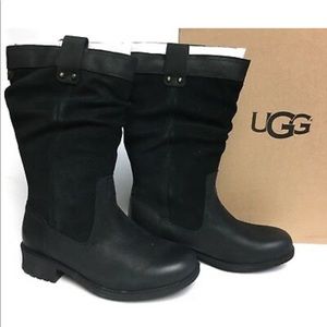 UGG slouchy leather & suede woolly boots sz 7.5 🥾